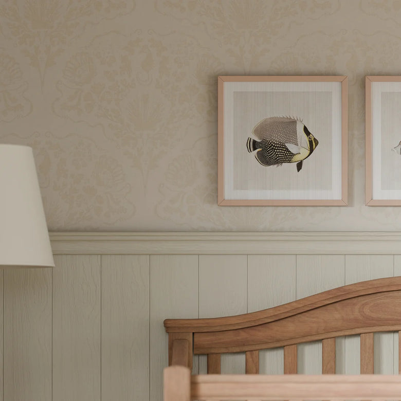 St. Mawes Lace Wallpaper in Shades of Sand