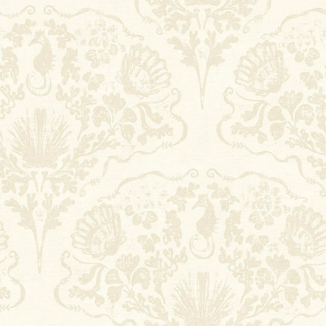 Sample of St. Mawes Lace Wallpaper in Shades of Sand