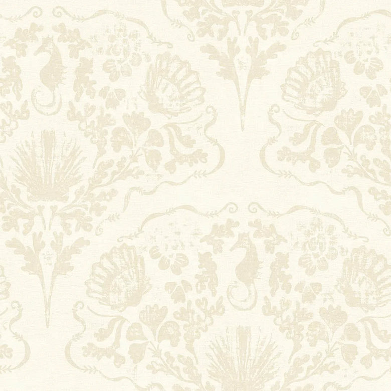 Sample of St. Mawes Lace Wallpaper in Shades of Sand