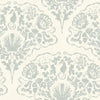 St. Mawes Lace Wallpaper in Soft Rustic Green on Vintage Cream