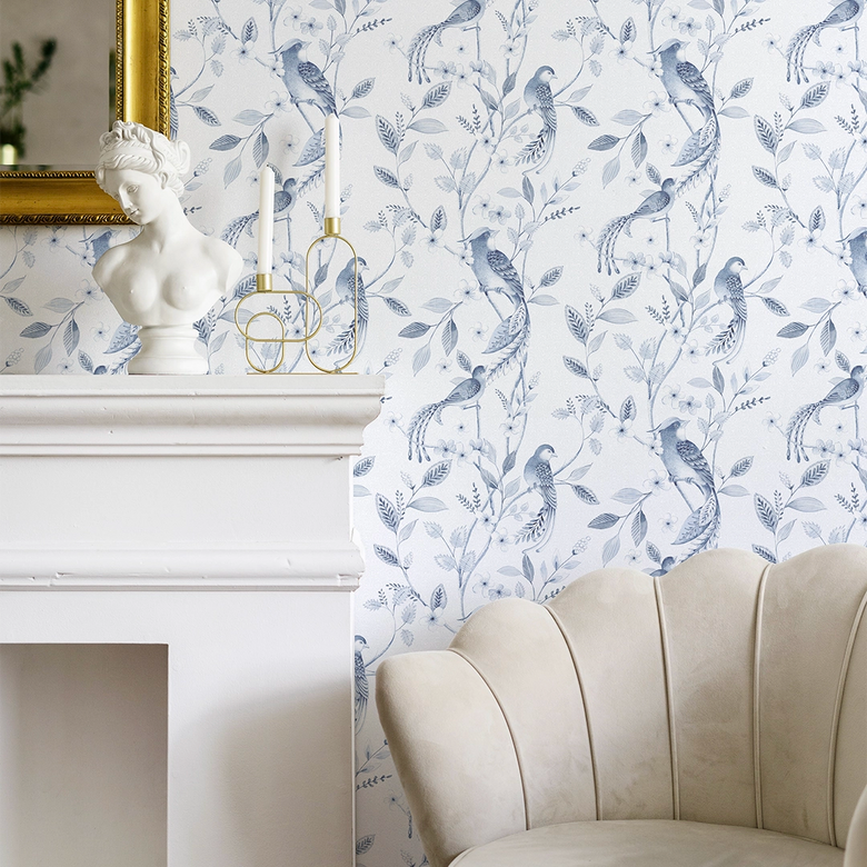 Sunrise Serenade Wallpaper in Shades of Blue
