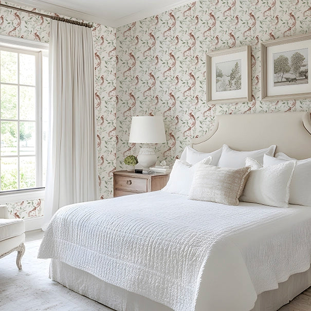 Sunrise Serenade Wallpaper in Tan and Sage