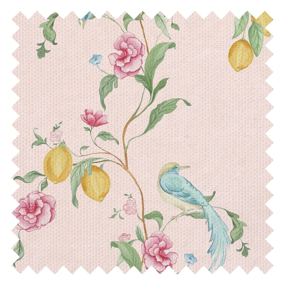 Suzhou Songbirds Fabric in Blossom Pink