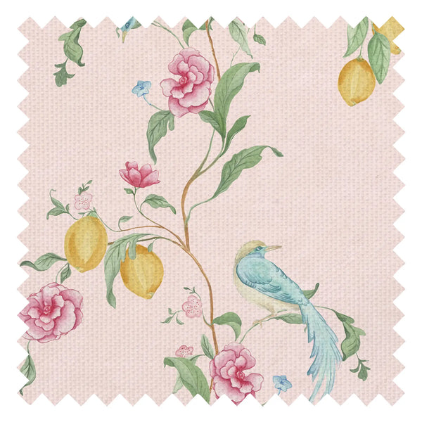 Suzhou Songbirds Fabric in Blossom Pink