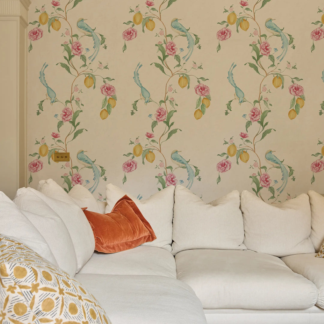 Suzhou Songbirds Wallpaper in Cream