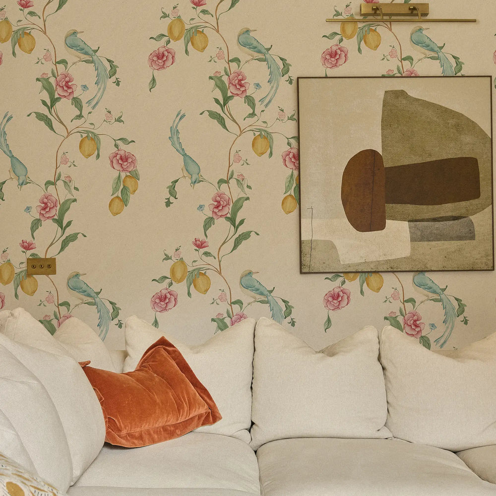 Suzhou Songbirds Wallpaper in Cream