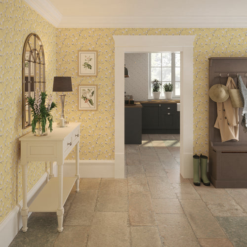Sweet Magnolia Wallpaper in Lemon Meringue