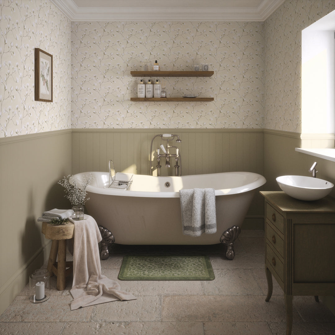 Sweet Magnolia Wallpaper in Linen Cream