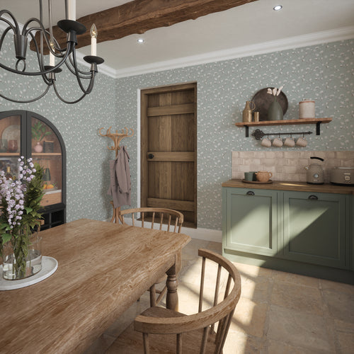 Sweet Magnolia Wallpaper in Sage Green