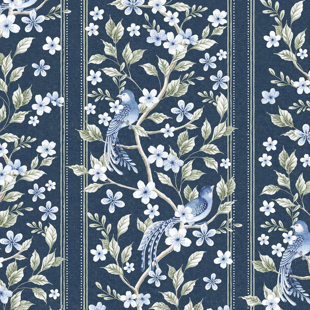 The Enchanted Garden Wallpaper in Navy