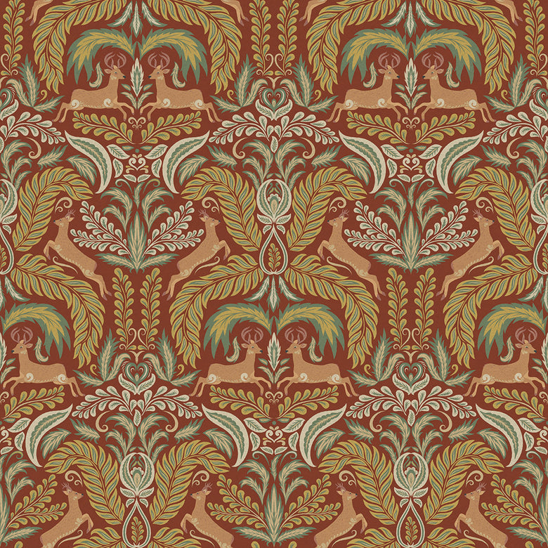 Sample of The Endearing Deer Wallpaper in Autumn Shades