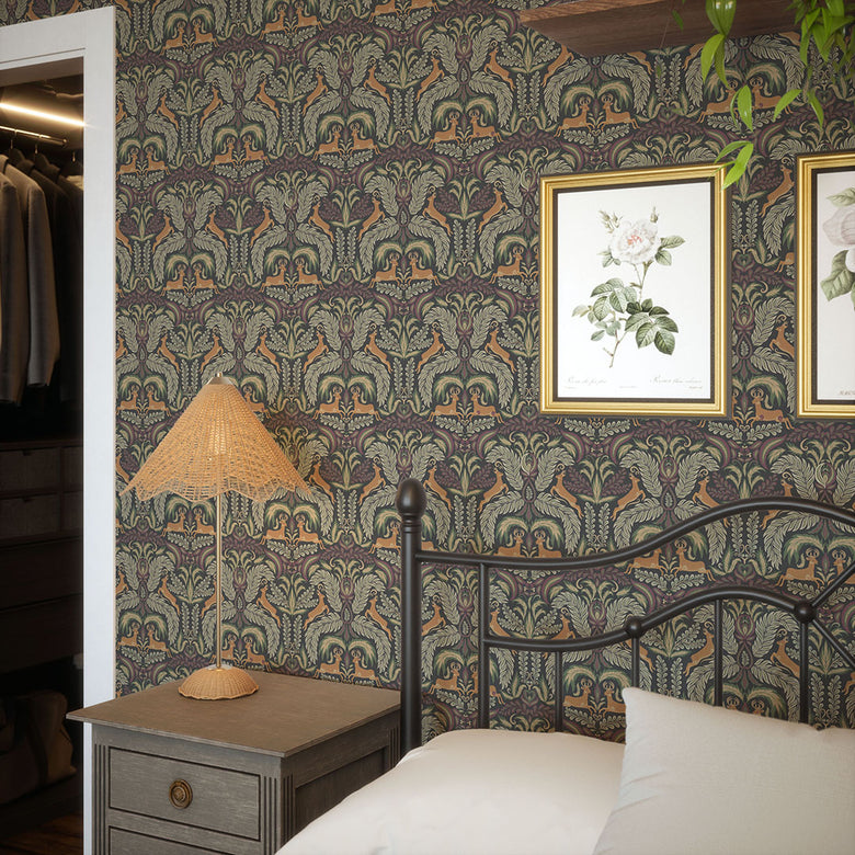 The Endearing Deer Wallpaper in Rich Tones