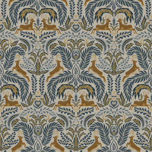 Sample of The Endearing Deer Wallpaper in Winter Blues