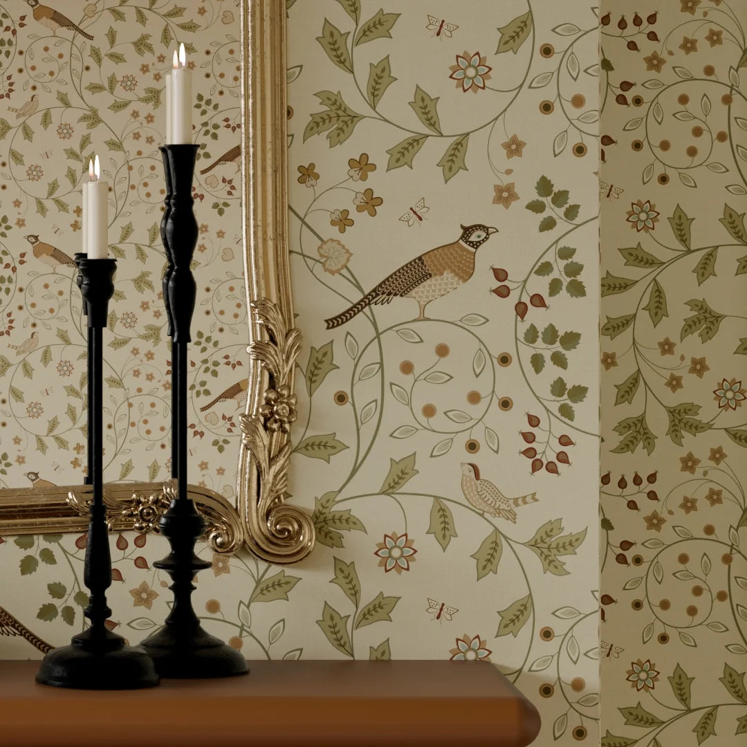 The Grand Estate Wallpaper in Rural Tones on Rich Cream – Lucie Annabel