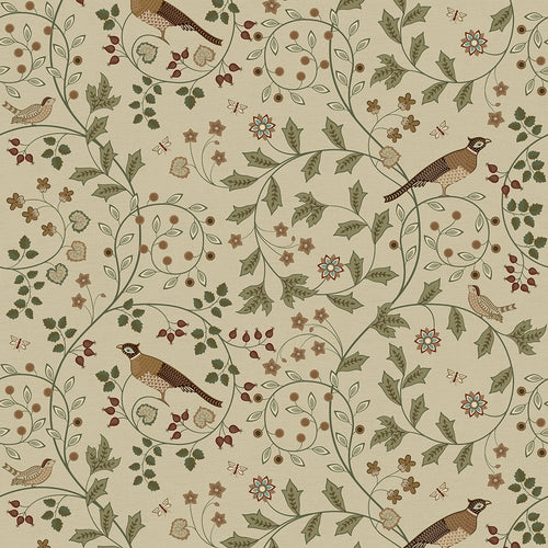 Sample of The Grand Estate Wallpaper in Rural Tones on Rich Cream