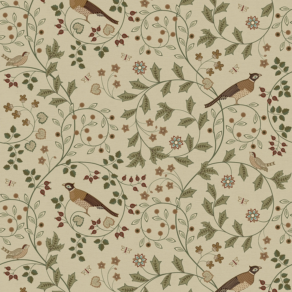 The Grand Estate Wallpaper in Rural Tones on Rich Cream