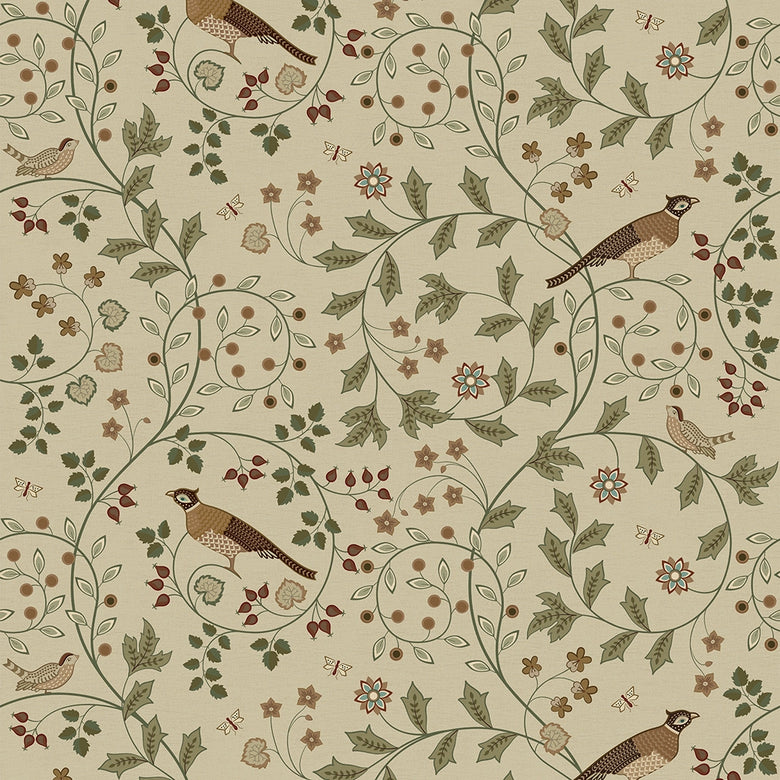 The Grand Estate Wallpaper in Rural Tones on Rich Cream