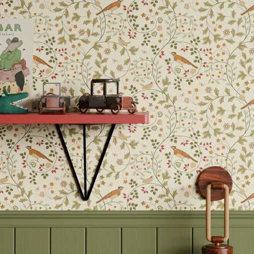The Grand Estate Wallpaper in Rural Tones on Vintage Cream