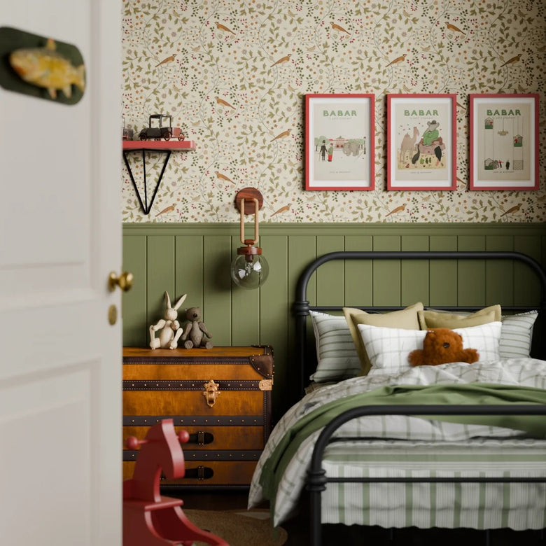 The Grand Estate Wallpaper in Rural Tones on Vintage Cream