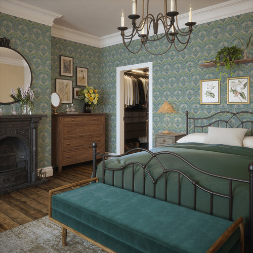 The Hopping Hare Wallpaper in Springtime Shades