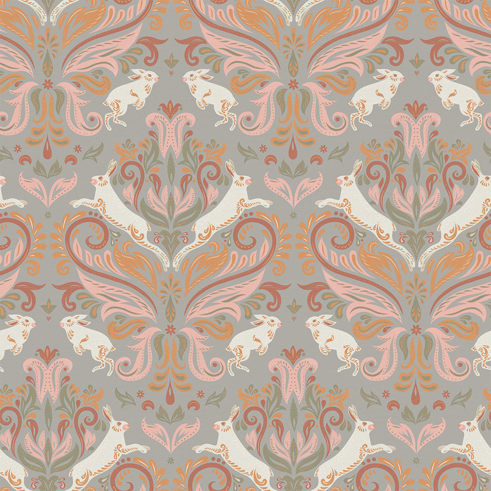 The Hopping Hare Wallpaper in Morning Sunrise