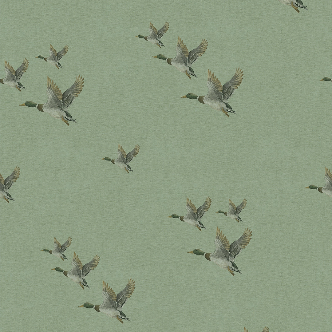 The Mallards Wallpaper in Laurel Green