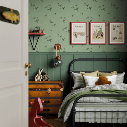 The Mallards Wallpaper in Laurel Green