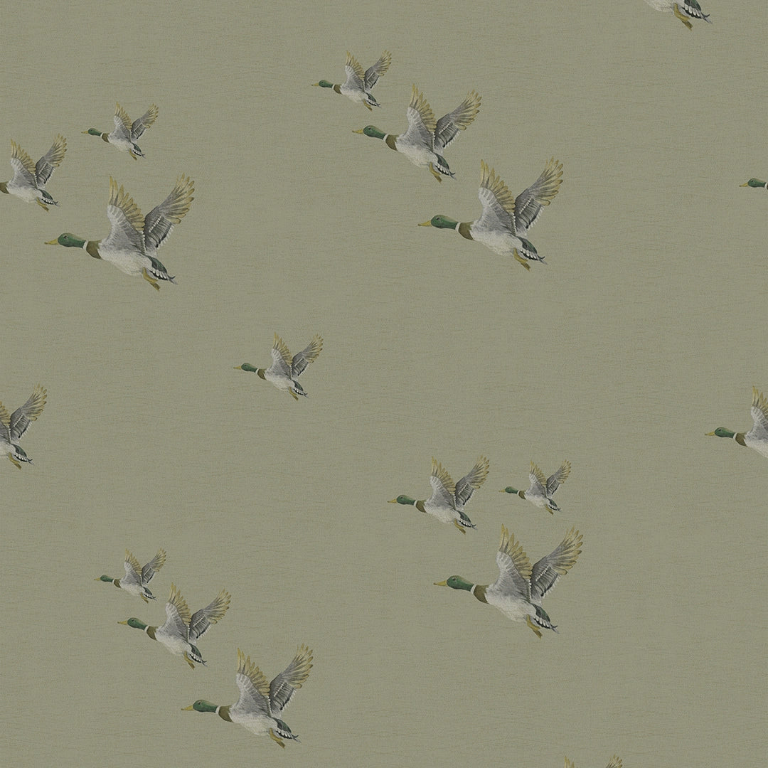 The Mallards Wallpaper in Warm Grey