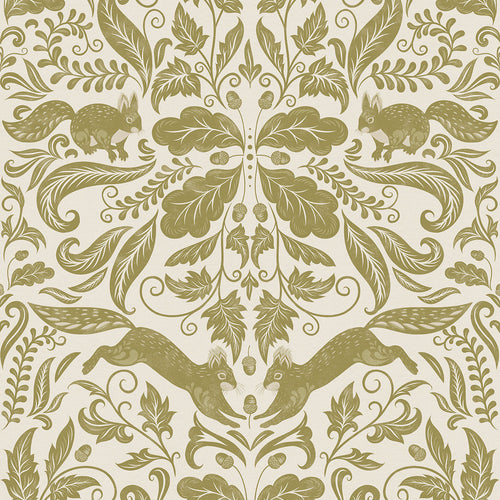 Sample of The Secret Squirrel Wallpaper in Avocado