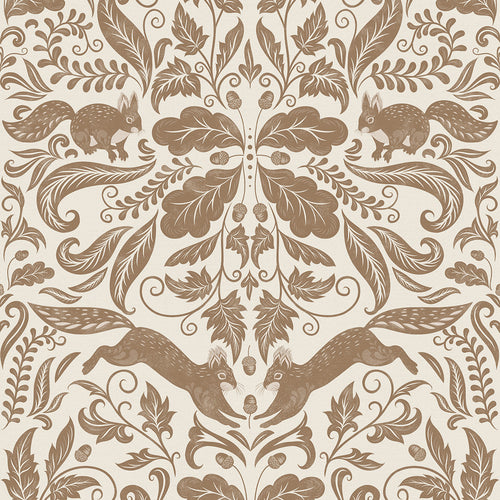 Sample of The Secret Squirrel Wallpaper in Cocoa
