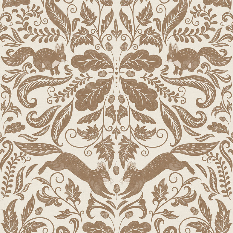Sample of The Secret Squirrel Wallpaper in Cocoa