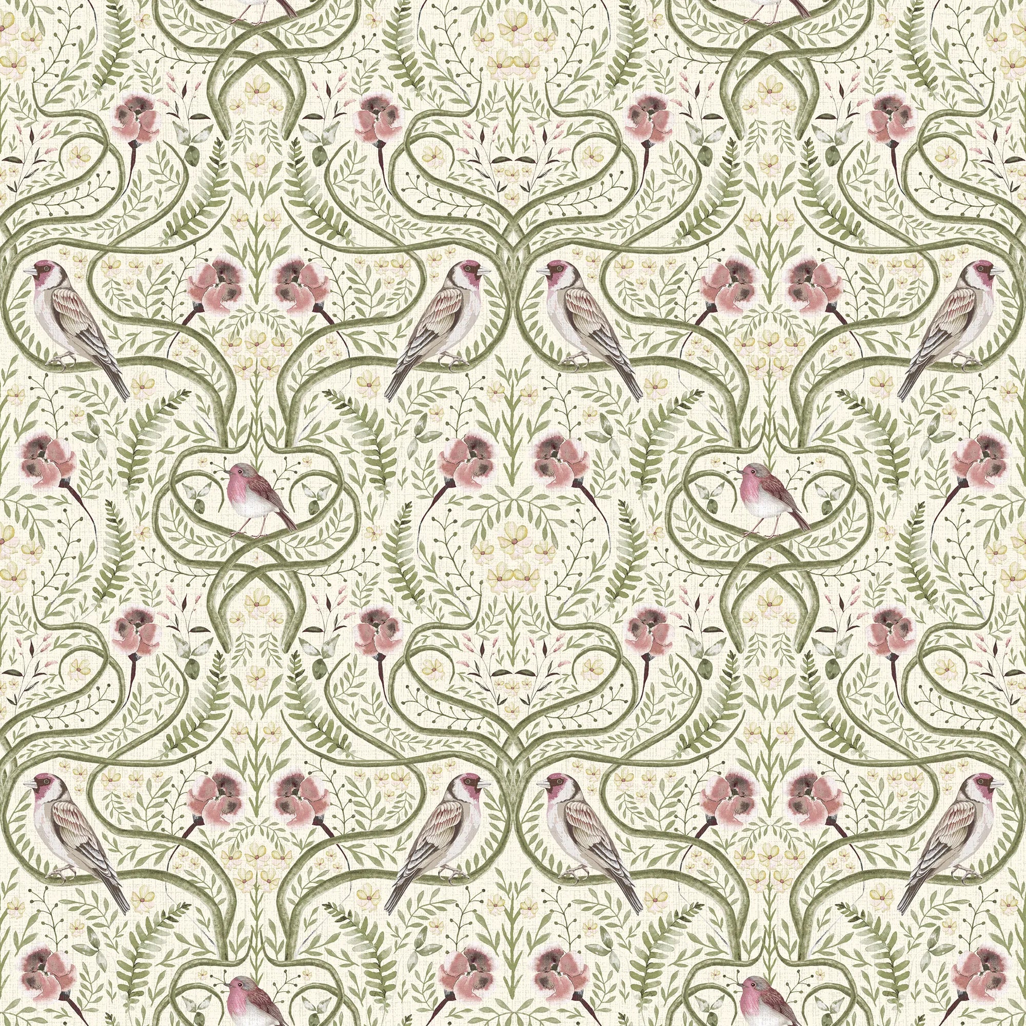 The Gilded Garden Wallpaper in Cream