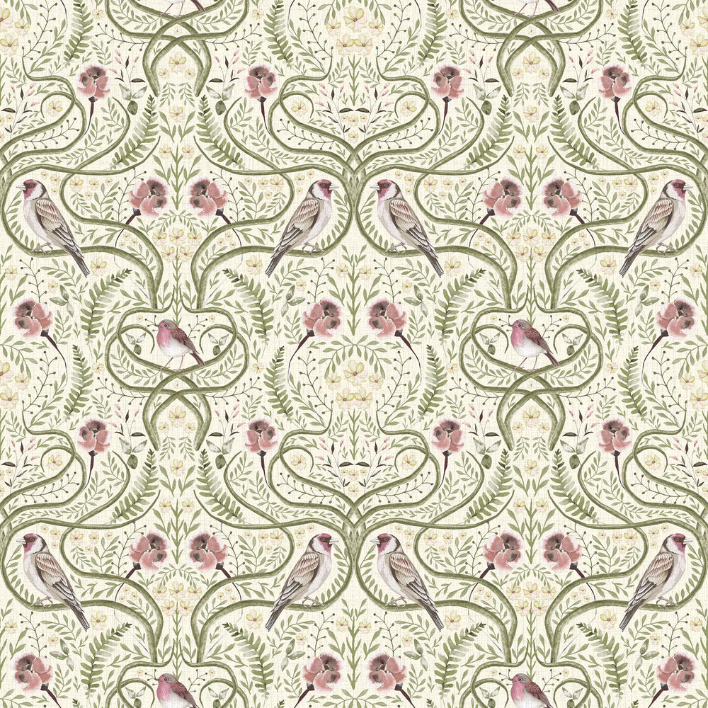 The Gilded Garden Wallpaper in Cream