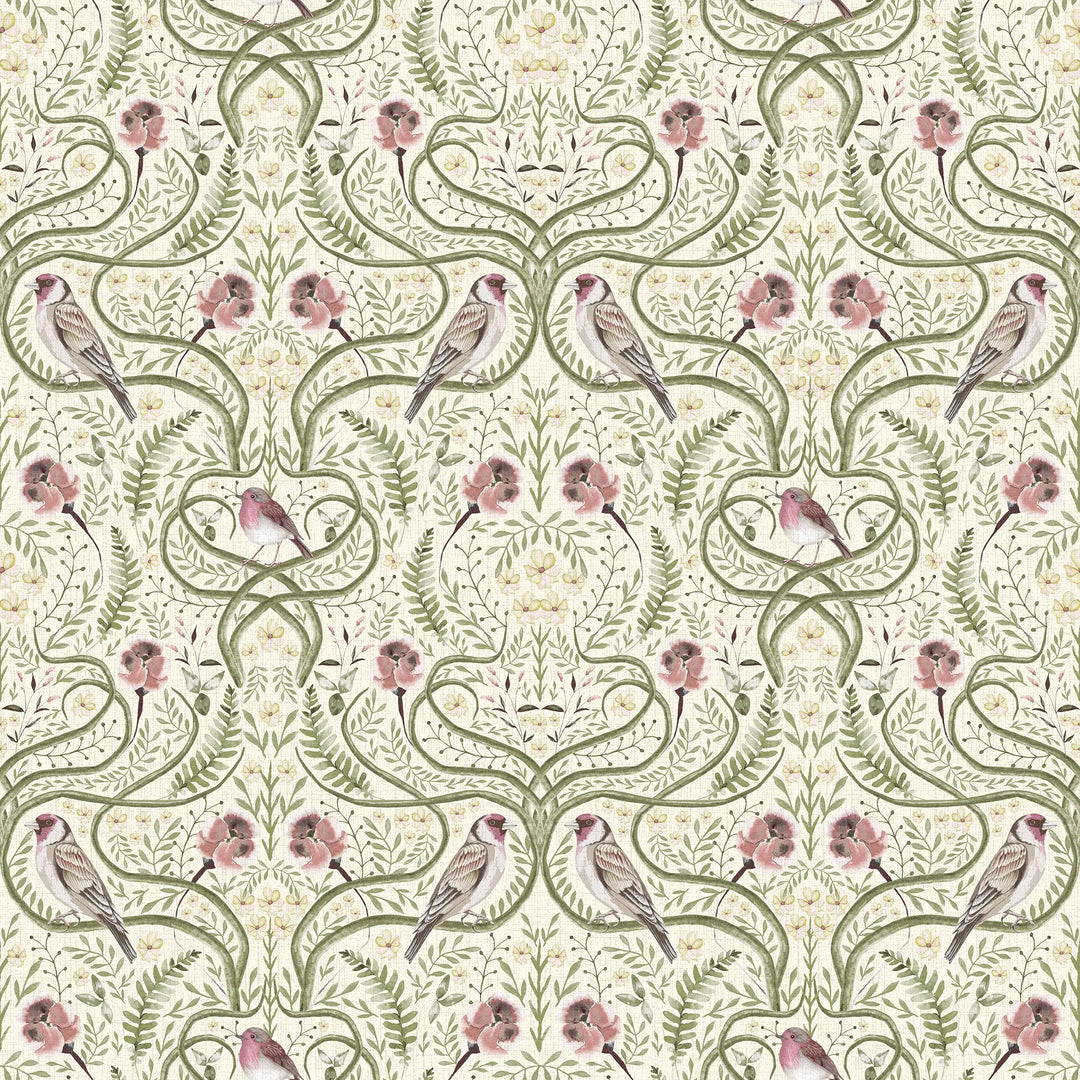 The Gilded Garden Wallpaper in Cream