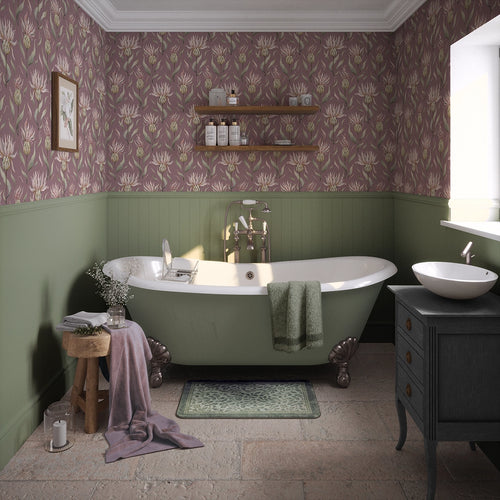 Thistle Royale Wallpaper in French Mauve