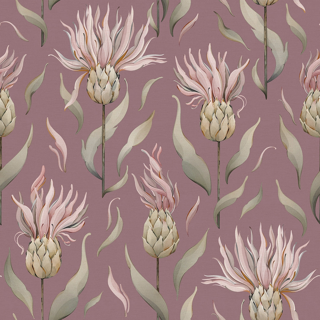 Sample of Thistle Royale Wallpaper in French Mauve