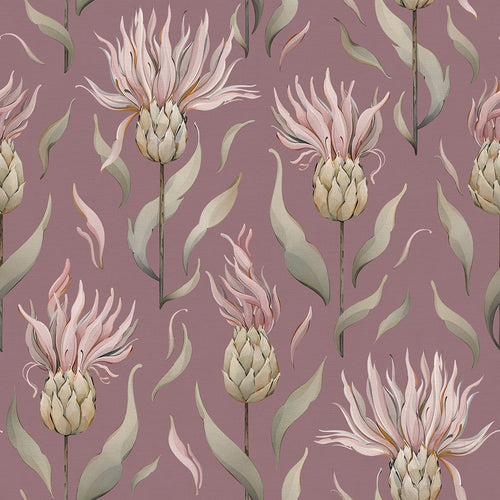 Sample of Thistle Royale Wallpaper in French Mauve