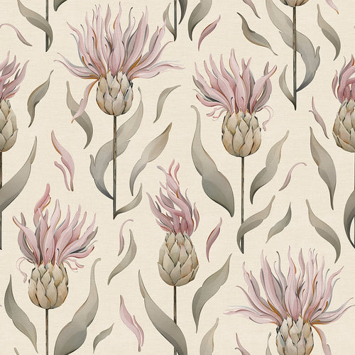 Sample of Thistle Royale Wallpaper in Vintage Cream