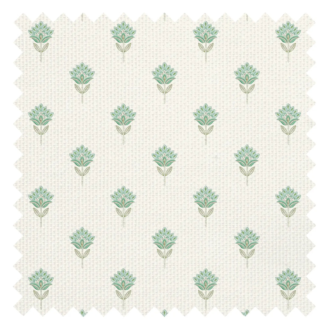 Threaded Flora Fabric in Blues and Greens