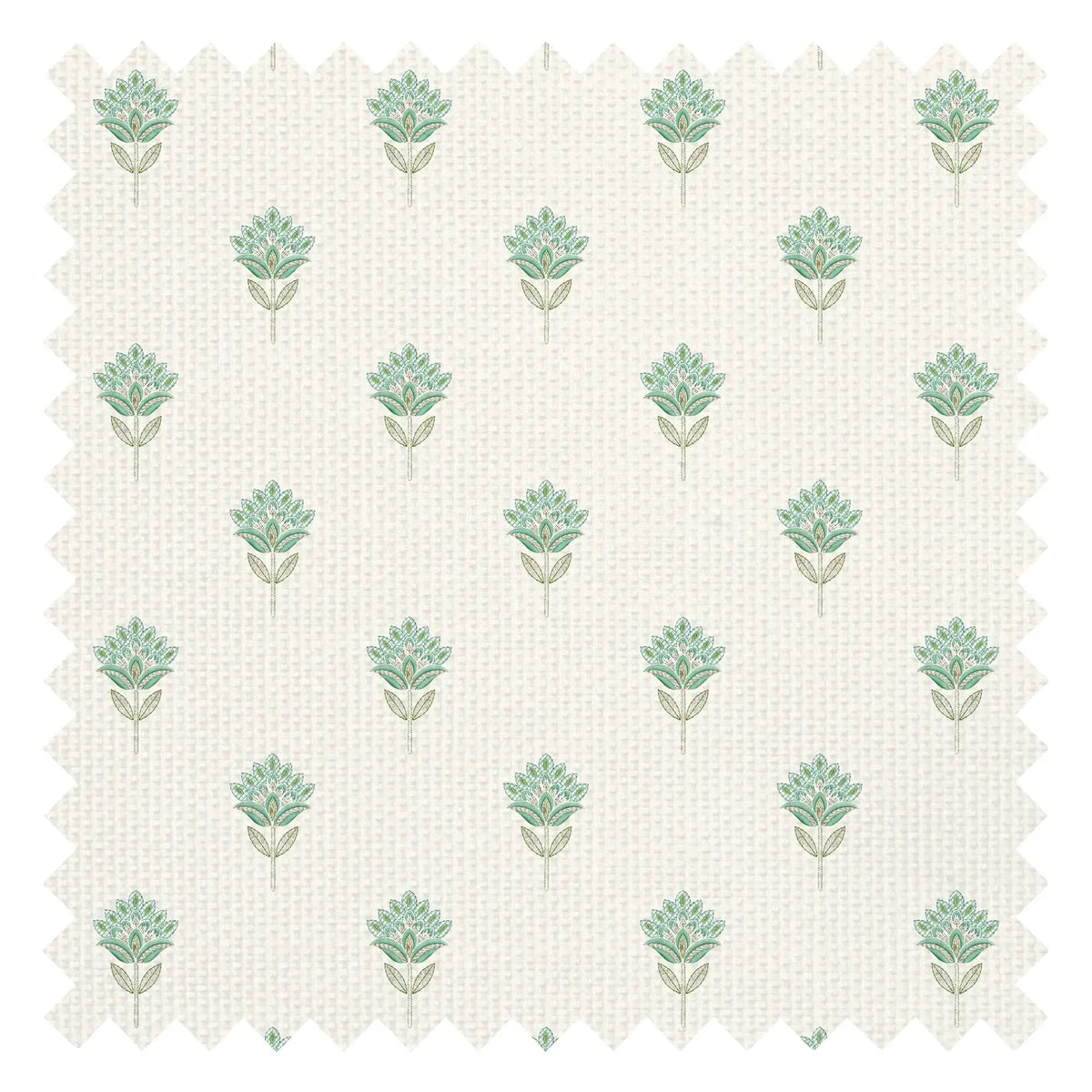 Threaded Flora Fabric in Blues and Greens