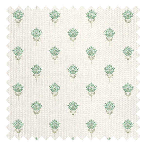 Threaded Flora Fabric in Blues and Greens