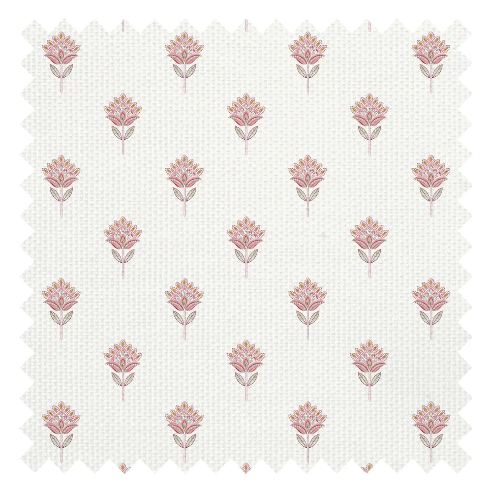 Threaded Flora Fabric in Pink and Green