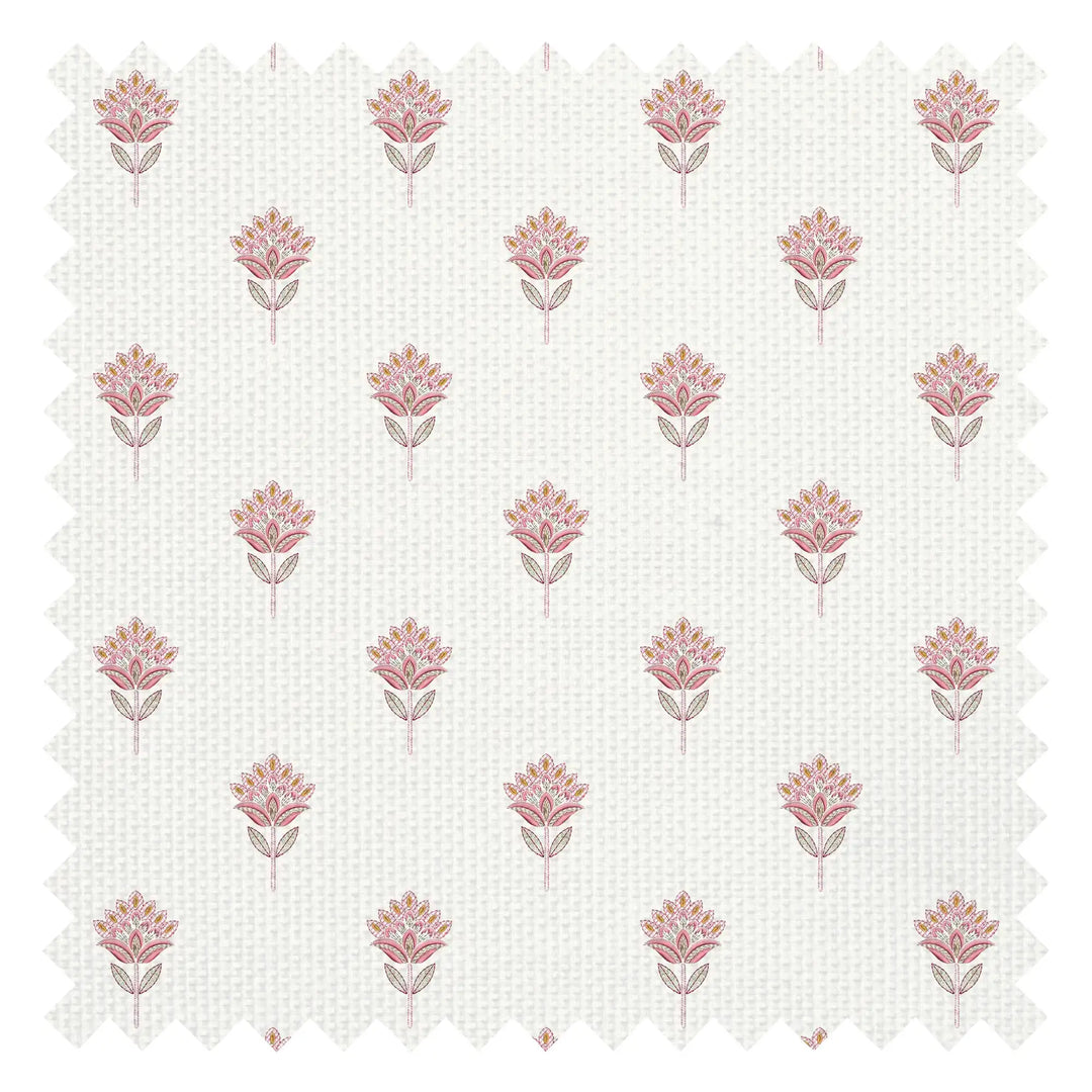 Threaded Flora Fabric in Pink and Green