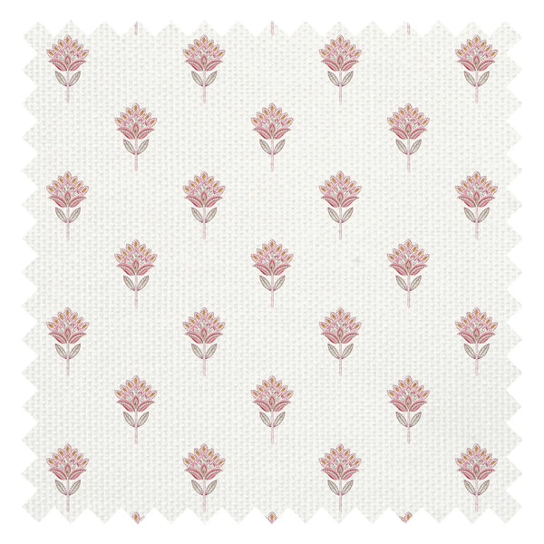 Threaded Flora Fabric in Pink and Green