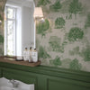 Toile De Jouy Wallpaper in Fern Green
