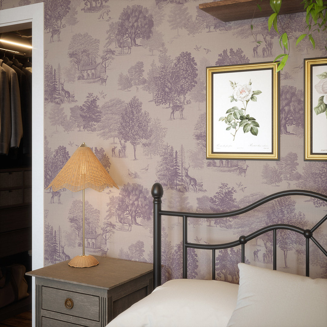 light purple wallpaper bedroom