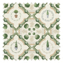 Topiary Perfection Fabric in Greens on Parchment Cream