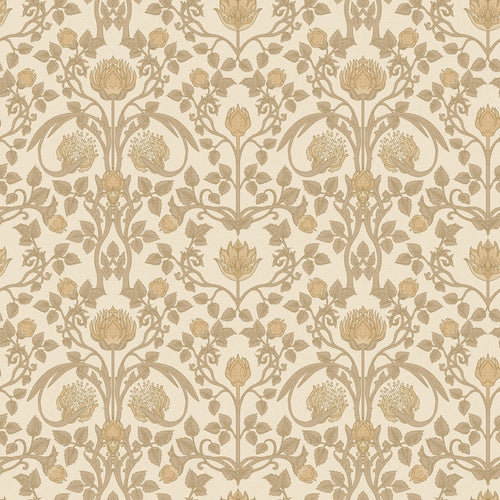 Tulip Garden Wallpaper in Soft Brown and Tan on Light Brown
