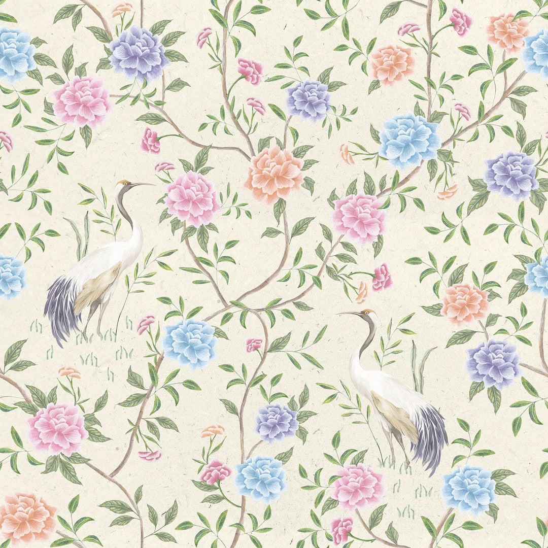 Unison Wallpaper in Pastels on Cream