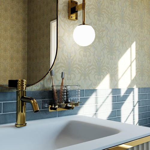 Versailles Wallpaper in Shades of Ochre and Mineral